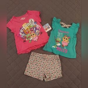 Muppets Kids Short Set - Pink and Teal
